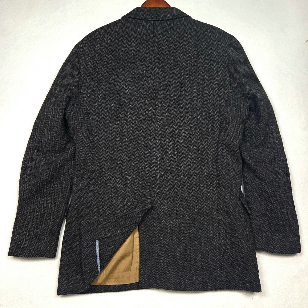 Vtg J.Crew Yorkshire Tweed Herringbone Sport Coat Blazer Mens 42L Grey Ludlow - Picture 8 of 12